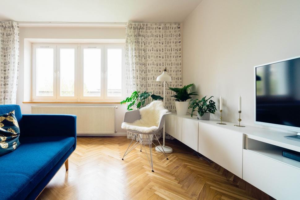Warm, modern shared living room